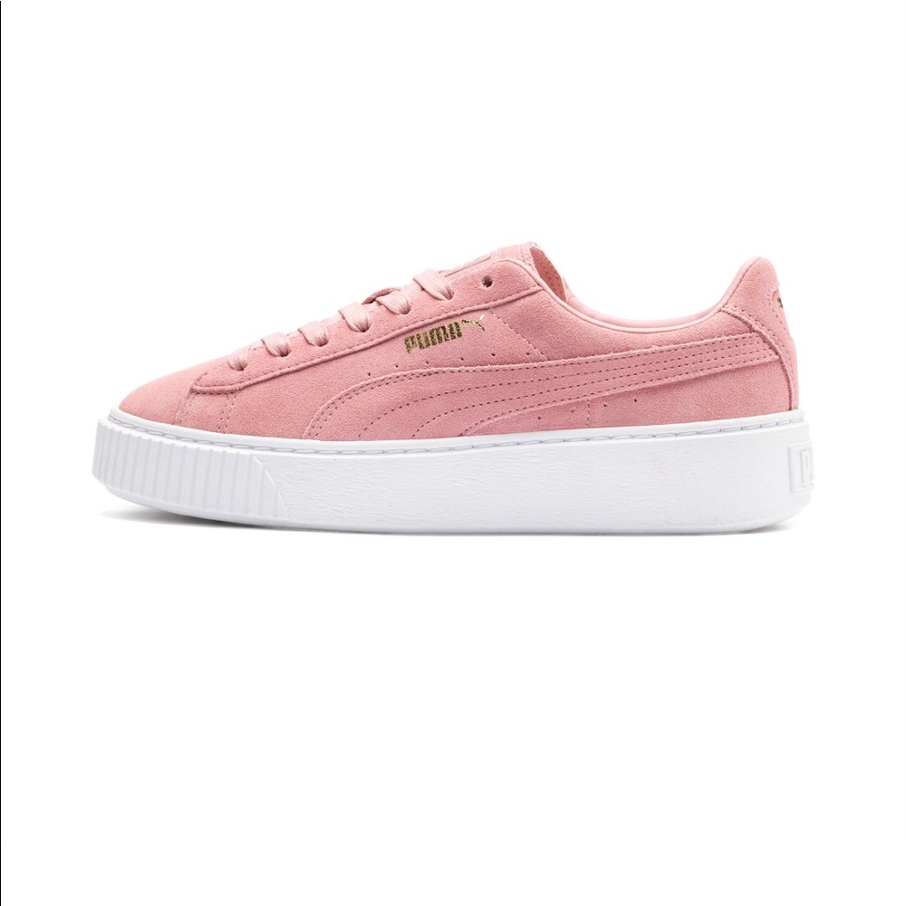 Puma Suede platform bridal rose white